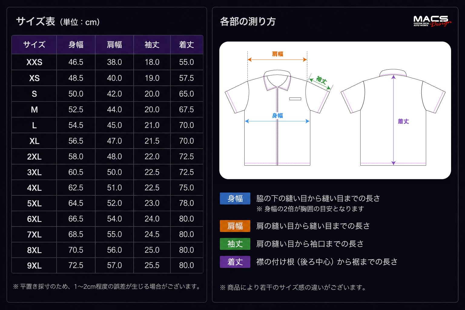 サイズ表